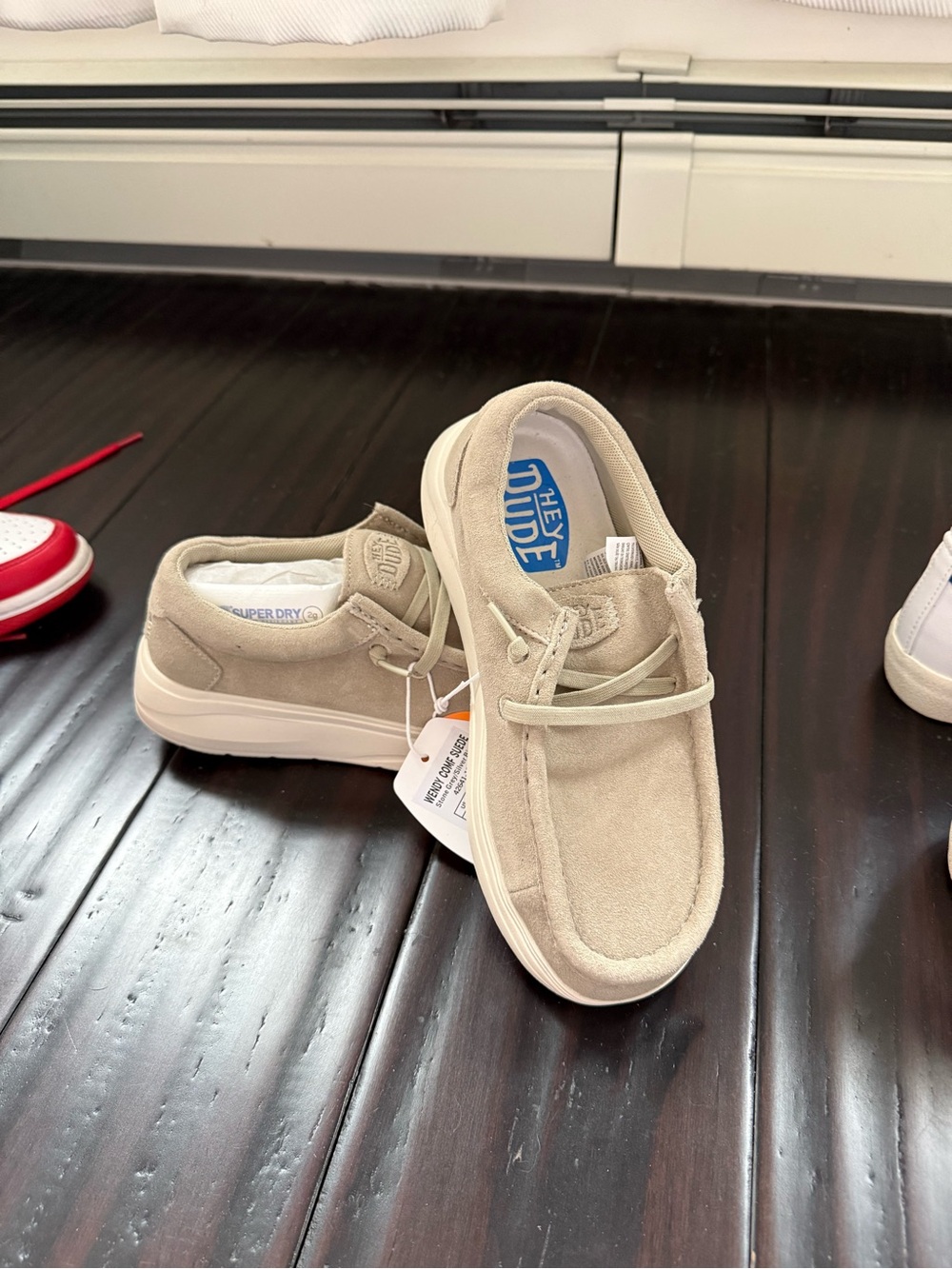 Hey Dude Beige Suede Wally Slip-On Loafers